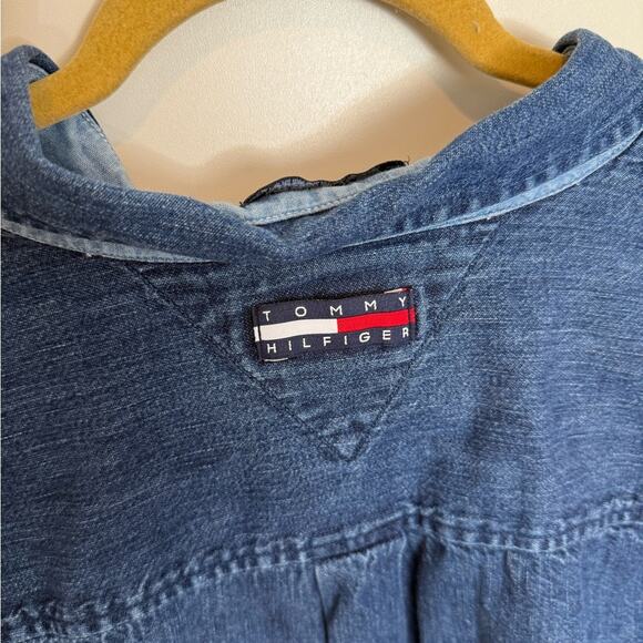 Tommy Hilfiger Jeans Women’s Denim Paisley Corduroy Button Down Size 10 Cotton - Picture 6 of 8